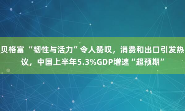 贝格富 “韧性与活力”令人赞叹，消费和出口引发热议，中国上半年5.3%GDP增速“超预期”